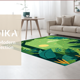 Ultra Soft Area Rug, Non Slip, Stain Resistant, Washable Area Rugs for Living Room, Bedroom, Colorful Animal Jungle Illustrations(Green)