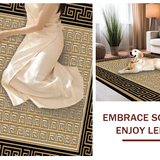 Ultra Soft Area Rug, Non Slip, Stain Resistant, Washable Area Rugs for Living Room, Bedroom, Elegant Classic Lattice Pattern(Gold)