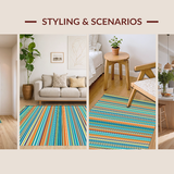Ultra Soft Area Rug, Non Slip, Stain Resistant, Washable Area Rugs for Living Room, Bedroom, Playful Whimsical Swirl Design(Orange)