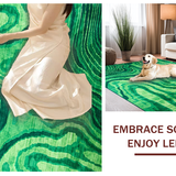 Ultra Soft Area Rug, Non Slip, Stain Resistant, Washable Area Rugs for Living Room, Bedroom, Contemporary Green Abstract Vibes(Green)