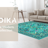 Elegant Reversible Geometric Motif(Blue)