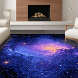 Ultra Soft Area Rug, Non Slip, Stain Resistant, Washable Area Rugs for Living Room, Bedroom, Celestial Cosmic Color Burst(Blue)