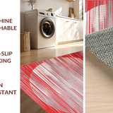 Ultra Soft Area Rug, Non Slip, Stain Resistant, Washable Area Rugs for Living Room, Bedroom, Chic Abstract Circular Arrangement(Red)