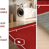 Ultra Soft Area Rug, Non Slip, Stain Resistant, Washable Area Rugs for Living Room, Bedroom, Charming Baseball Patch Decor(Red)
