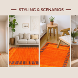 Ultra Soft Area Rug, Non Slip, Stain Resistant, Washable Area Rugs for Living Room, Bedroom, Lively Modern Creature Illustration(Orange)