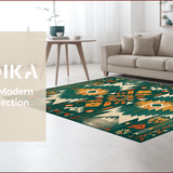 Ultra Soft Area Rug, Non Slip, Stain Resistant, Washable Area Rugs for Living Room, Bedroom, Rustic Arrow Pattern with Warm Tones(Green)