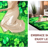 Ultra Soft Area Rug, Non Slip, Stain Resistant, Washable Area Rugs for Living Room, Bedroom, Cozy White and Green Palette(Green)