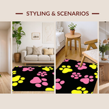 Ultra Soft Area Rug, Non Slip, Stain Resistant, Washable Area Rugs for Living Room, Bedroom, Fun Loving Doggie Bone Theme(Pink)