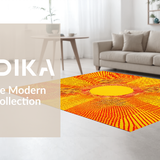 Ultra Soft Area Rug, Non Slip, Stain Resistant, Washable Area Rugs for Living Room, Bedroom, Bright Warmth Sun Graphic(Yellow)