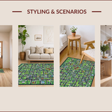 Ultra Soft Area Rug, Non Slip, Stain Resistant, Washable Area Rugs for Living Room, Bedroom, Vibrant Educational Road Map Aesthetic(Gray)