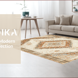 Ultra Soft Area Rug, Non Slip, Stain Resistant, Washable Area Rugs for Living Room, Bedroom, Vintage Neutral Living Room Hand-Tufted Distressed Rug(Beige)