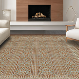 Ultra Soft Area Rug, Non Slip, Stain Resistant, Washable Area Rugs for Living Room, Bedroom, Rustic Lattice Geometric Design(Brown)