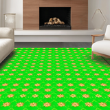Vibrant Green Floral Whimsy(Green)