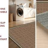 Ultra Soft Area Rug, Non Slip, Stain Resistant, Washable Area Rugs for Living Room, Bedroom, Timeless Tiled Neutral Palette(Brown)