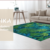 Ultra Soft Area Rug, Non Slip, Stain Resistant, Washable Area Rugs for Living Room, Bedroom, Vibrant Boho Botanical Aesthetic(Blue)