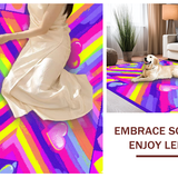 Ultra Soft Area Rug, Non Slip, Stain Resistant, Washable Area Rugs for Living Room, Bedroom, Dynamic Rainbow Splash Effect(Purple)