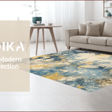 Modern Abstract Blue Yellow(Beige)