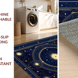 Ultra Soft Area Rug, Non Slip, Stain Resistant, Washable Area Rugs for Living Room, Bedroom, Artistic Cosmic Ethnic Composition(Blue)