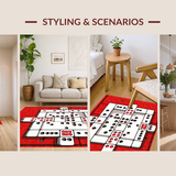 Ultra Soft Area Rug, Non Slip, Stain Resistant, Washable Area Rugs for Living Room, Bedroom, Stylish Red and White Contrast(Red)
