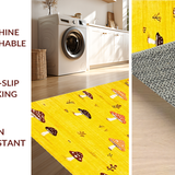 Ultra Soft Area Rug, Non Slip, Stain Resistant, Washable Area Rugs for Living Room, Bedroom, Playful Yellow Mushroom Aesthetic(Yellow)