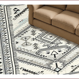 Ultra Soft Area Rug, Non Slip, Stain Resistant, Washable Area Rugs for Living Room, Bedroom, Chic Textured Diamond Arrangement(White)