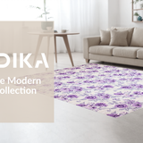 Ultra Soft Area Rug, Non Slip, Stain Resistant, Washable Area Rugs for Living Room, Bedroom, Artistic Lilac Botanical Harmony(Purple)