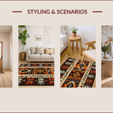 Ultra Soft Area Rug, Non Slip, Stain Resistant, Washable Area Rugs for Living Room, Bedroom, Native American Pattern Bedroom Stain-Resistant Carpet(Brown)