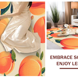 Ultra Soft Area Rug, Non Slip, Stain Resistant, Washable Area Rugs for Living Room, Bedroom, Charming Playful Peach Motif(Orange)
