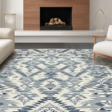 Ultra Soft Area Rug, Non Slip, Stain Resistant, Washable Area Rugs for Living Room, Bedroom, Sleek Monochrome Linear Design(Blue)
