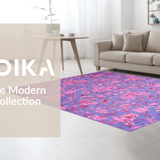 Ultra Soft Area Rug, Non Slip, Stain Resistant, Washable Area Rugs for Living Room, Bedroom, Chic Modern Flower Motif(Purple)