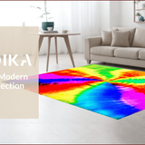 Ultra Soft Area Rug, Non Slip, Stain Resistant, Washable Area Rugs for Living Room, Bedroom, Soft Colorful Tie-Dyed Playroom Rug(Red)