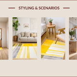 Ultra Soft Area Rug, Non Slip, Stain Resistant, Washable Area Rugs for Living Room, Bedroom, Vibrant Coastal Lattice Design(Yellow)