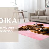 Ultra Soft Area Rug, Non Slip, Stain Resistant, Washable Area Rugs for Living Room, Bedroom, Whimsical Pink Brown Pattern(Brown)