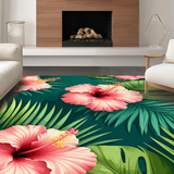 Ultra Soft Area Rug, Non Slip, Stain Resistant, Washable Area Rugs for Living Room, Bedroom, Charming Farmhouse Floral Display(Pink)