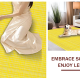 Ultra Soft Area Rug, Non Slip, Stain Resistant, Washable Area Rugs for Living Room, Bedroom, Stylish Modern Tiled Composition(Yellow)