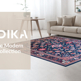 Ultra Soft Area Rug, Non Slip, Stain Resistant, Washable Area Rugs for Living Room, Bedroom, Rustic Modern Colorful Motif(Blue)