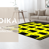 Stylish Modern Black Cat Artwork(Yellow)