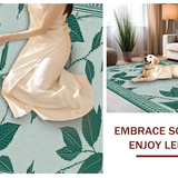 Ultra Soft Area Rug, Non Slip, Stain Resistant, Washable Area Rugs for Living Room, Bedroom, Dark Green Organic Leaf Motif(Gray)