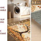 Ultra Soft Area Rug, Non Slip, Stain Resistant, Washable Area Rugs for Living Room, Bedroom, Rustic Warm Color Palette(Gold)