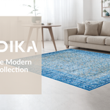 Ultra Soft Area Rug, Non Slip, Stain Resistant, Washable Area Rugs for Living Room, Bedroom, Blue Bow Rug: Modern Geometric Bow Pattern Carpet(Blue)