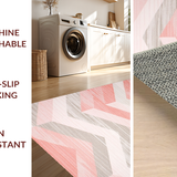 Ultra Soft Area Rug, Non Slip, Stain Resistant, Washable Area Rugs for Living Room, Bedroom, Serene Elegant Neutral Tones Design(Pink)