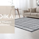 Ultra Soft Area Rug, Non Slip, Stain Resistant, Washable Area Rugs for Living Room, Bedroom, Sophisticated Black Trellis Motif(Black)