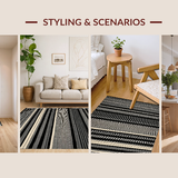 Elegant Shaggy Geometric Arrangement(Black)