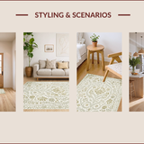 Ultra Soft Area Rug, Non Slip, Stain Resistant, Washable Area Rugs for Living Room, Bedroom, Vintage Floral Distressed Boho(Beige)