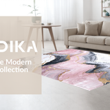 Ultra Soft Area Rug, Non Slip, Stain Resistant, Washable Area Rugs for Living Room, Bedroom, Modern Marble Texture with Subtle Hues(Pink)