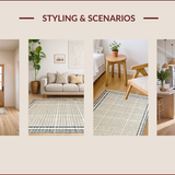 Ultra Soft Area Rug, Non Slip, Stain Resistant, Washable Area Rugs for Living Room, Bedroom, Rustic Earthy Tiled Arrangement(Beige)
