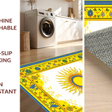 Ultra Soft Area Rug, Non Slip, Stain Resistant, Washable Area Rugs for Living Room, Bedroom, Playful Multi-Hued Swirl Aesthetic(Yellow)