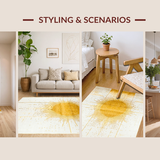 Ultra Soft Area Rug, Non Slip, Stain Resistant, Washable Area Rugs for Living Room, Bedroom, Lively Geometric Rainbow Fusion(Gold)