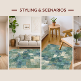 Ultra Soft Area Rug, Non Slip, Stain Resistant, Washable Area Rugs for Living Room, Bedroom, Subtle Seahorse Rug:  Printed Coastal Area Rug(Blue)