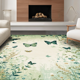 Ultra Soft Area Rug, Non Slip, Stain Resistant, Washable Area Rugs for Living Room, Bedroom, Eclectic Vintage Bug Arrangement(Green)